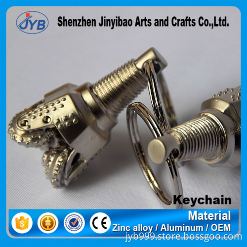 Hot sale High Quality 3D custom metal drill bit keychain